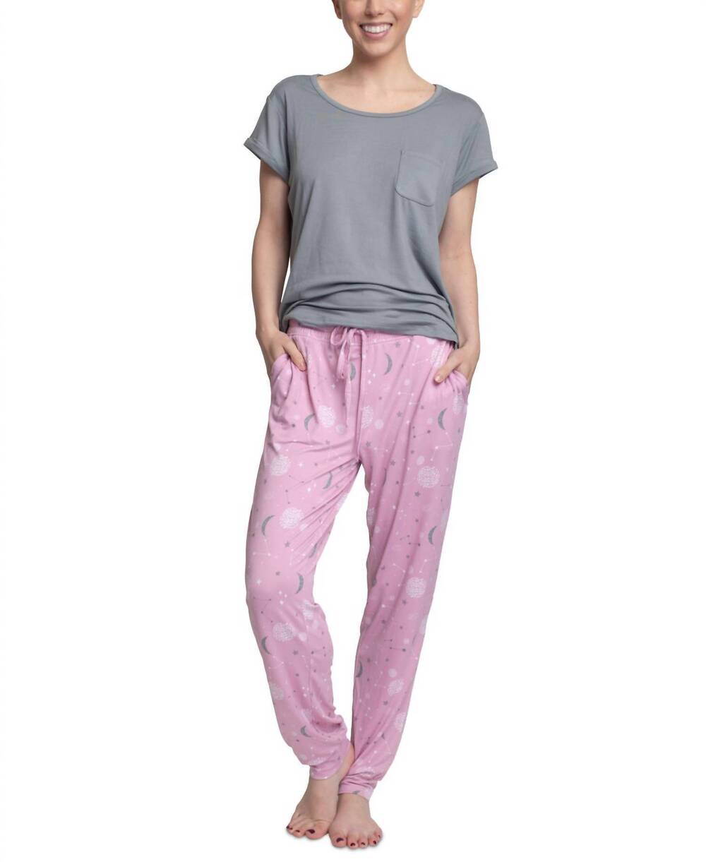 NEW HANES cloud knit short sleeve pajama set in grey